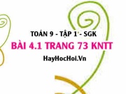 Bài 4.1 Toán 9 tập 1 SGK Kết nối tri thức